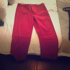 Wide leg red pants 14 long banana republic